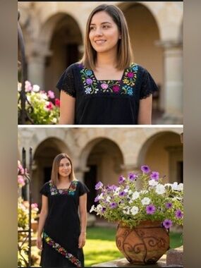 NWT traditional Mexican dress lace & embroidered